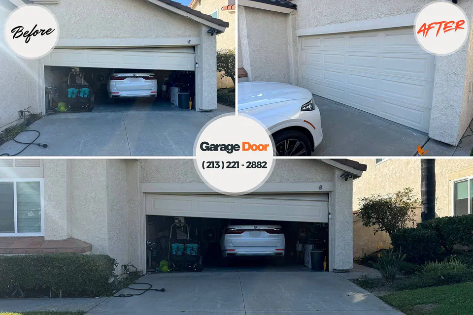 Before and after: garage door repair Bethpage, NY